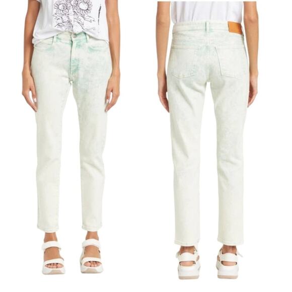 Stella McCartney Green Galaxy Skinny Boyfriend Jeans Size 26 NWOT $495 MSRP - Picture 1 of 8
